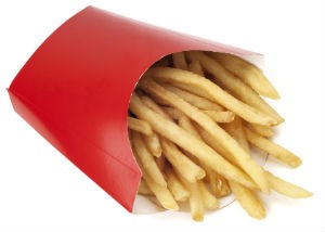 French fries are shown.