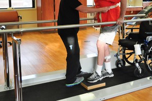 Matt Carrier is shown in a rehabilitation session.