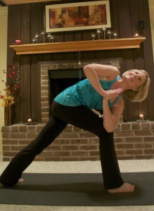 Spectrum Health yoga instructor Denise Karsen participates in yoga.