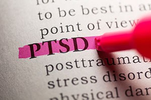 "PTSD" is highlighted in pink.