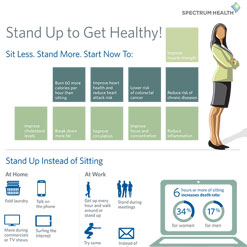 "Stand Up to Get Healthy!" Infographic is shown.