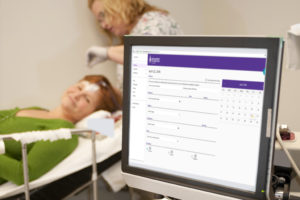 The new epilepsy app is shown on a computer screen.