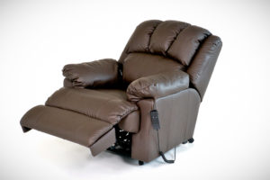 A brown recliner chair is shown.