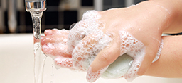 People should scrub their hands with soap for at least 10 seconds to remove harmful bacteria and germs. (For Spectrum Health Beat)