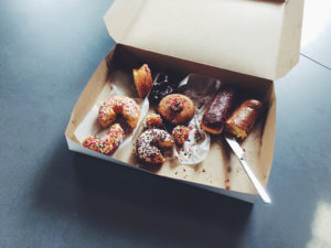 A box with donuts
