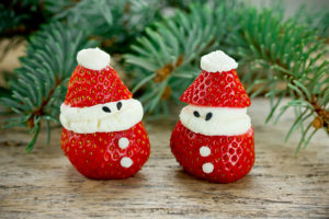 Two strawberry holiday treats are shown.